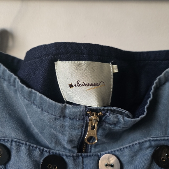 Anthropologie Elevenses Wide-Leg Blue Pants 2 - Picture 3 of 7